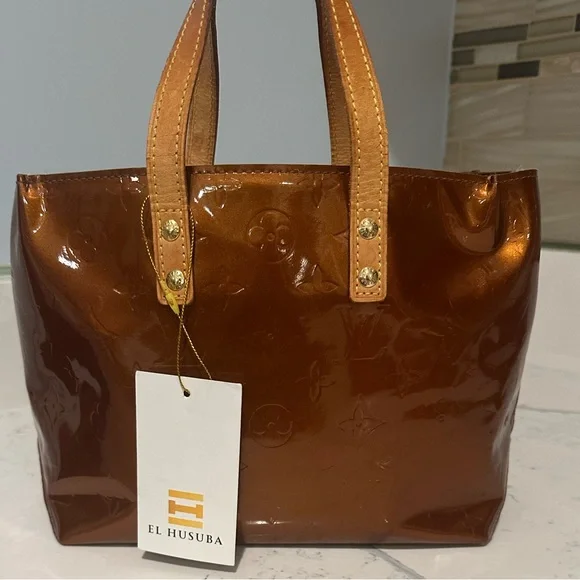 LOUIS VUITTON Bronze Monogram Vernis Copper Reade PM Bag - Picture 12 of 12